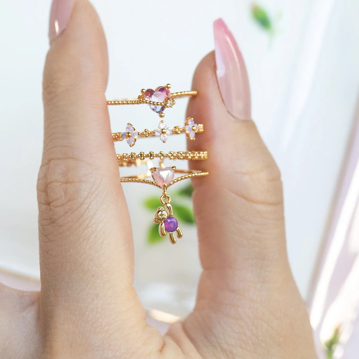Butterfly, Heart, Bear, Blossom Rings