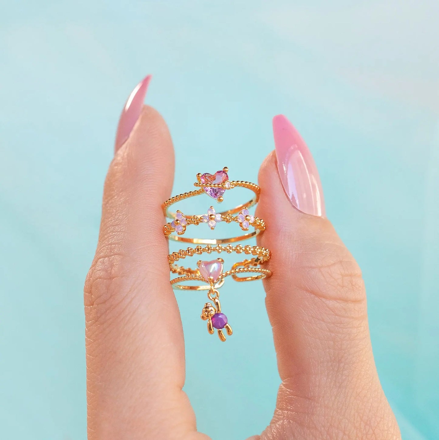 Butterfly, Heart, Bear, Blossom Rings