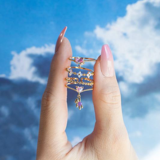 Butterfly, Heart, Bear, Blossom Rings