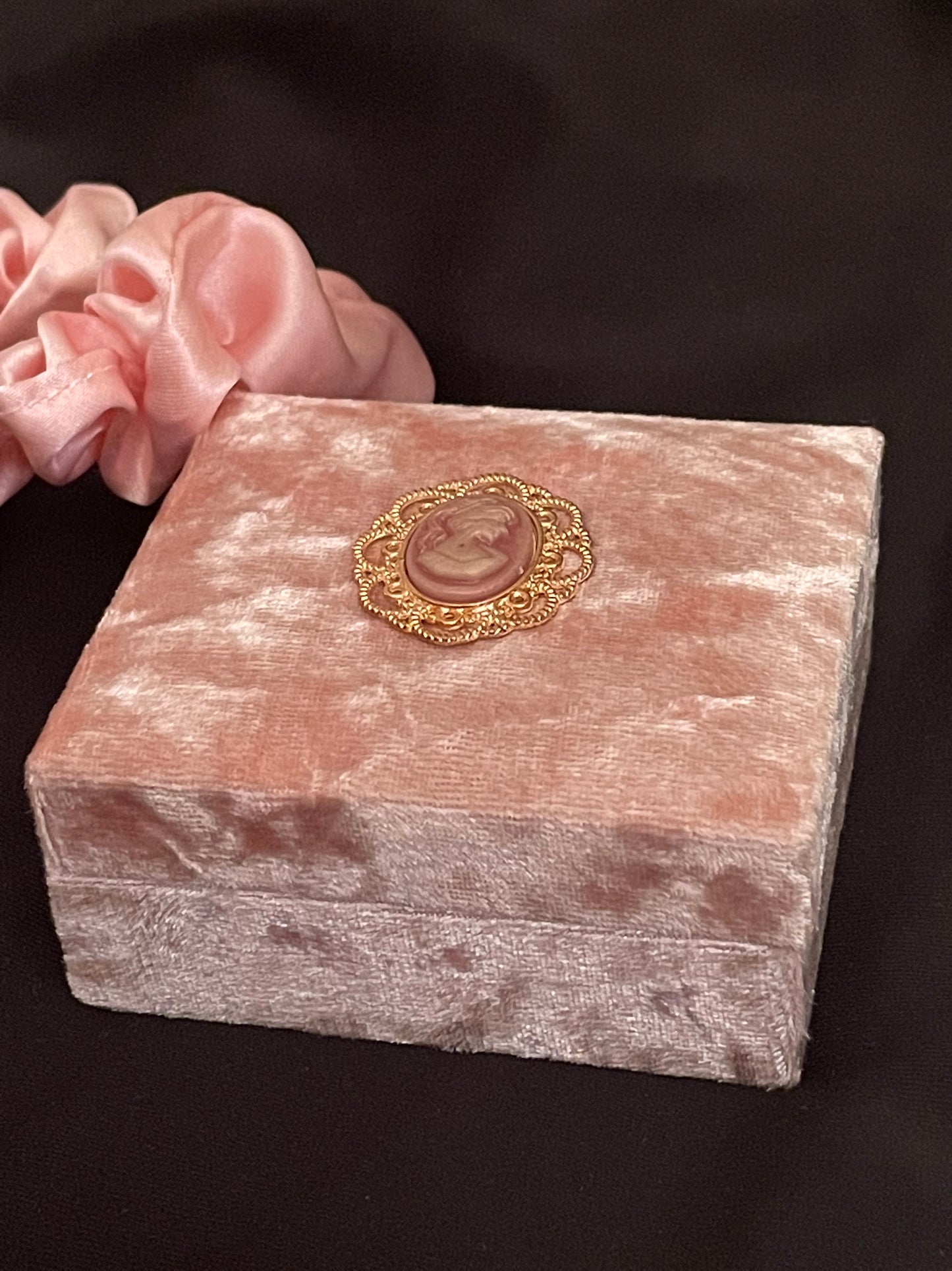 Coquette Pink Velvet Ring Box