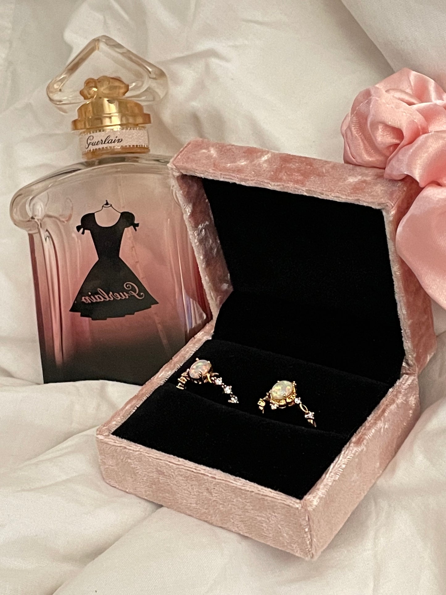 Coquette Pink Velvet Ring Box