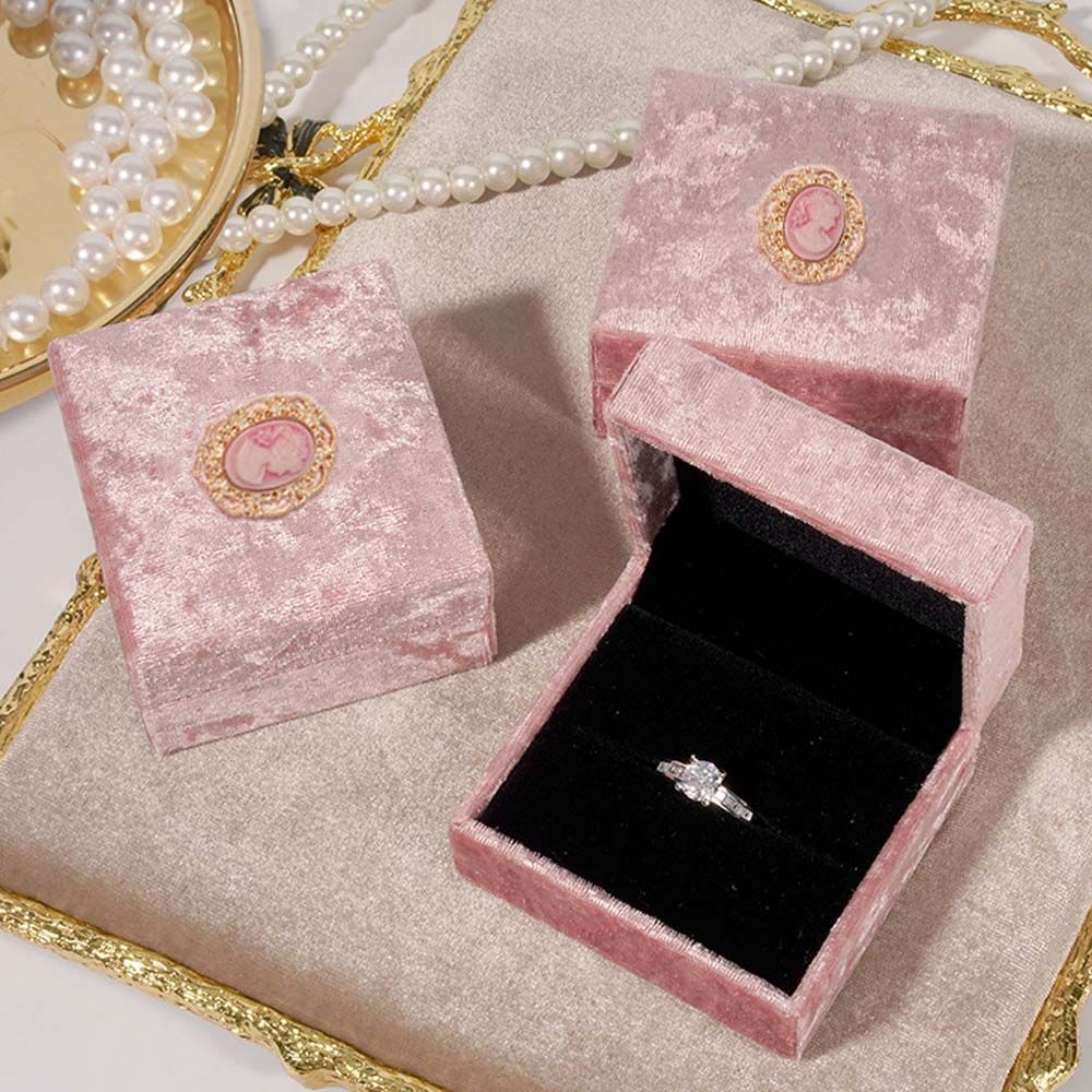 Coquette Pink Velvet Ring Box