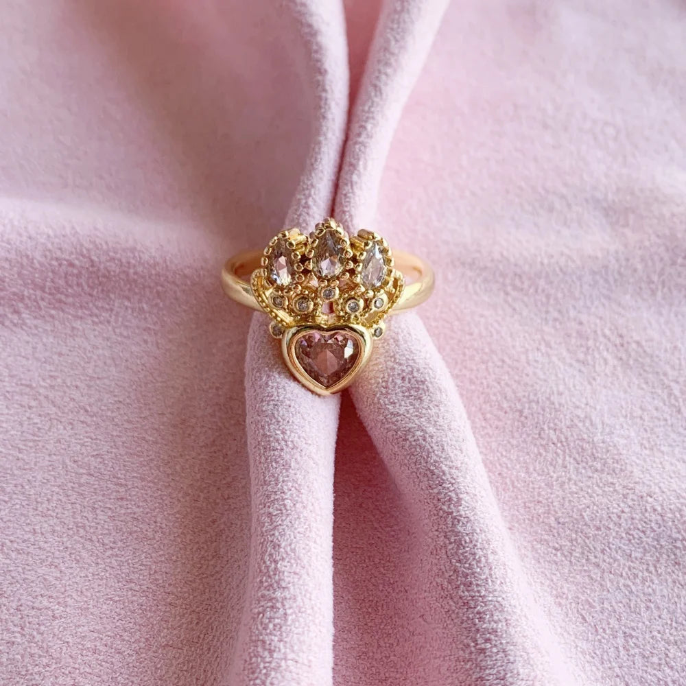 Rapunzel Crown Heart Ring