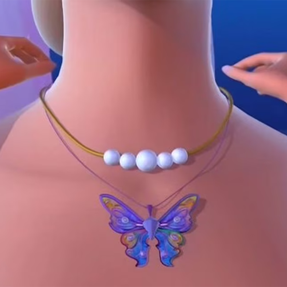 Barbie Fairytopia Mermaidia Princess Elina Butterfly Mariposa Pearl Necklace