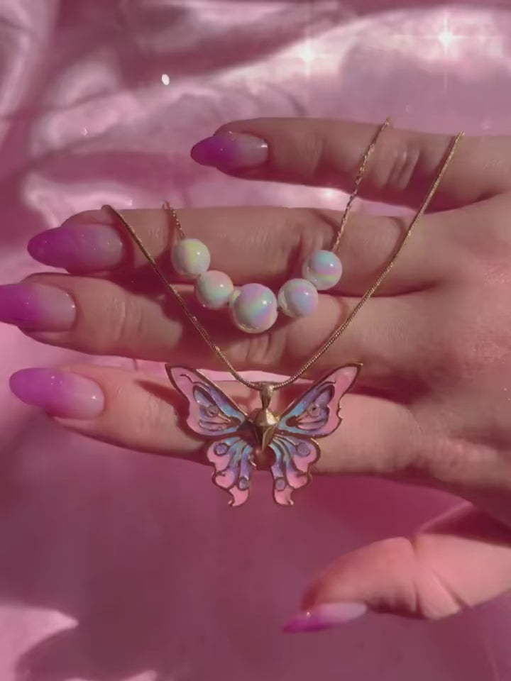 Barbie Fairytopia Mermaidia Princess Elina Butterfly Mariposa Pearl Necklace