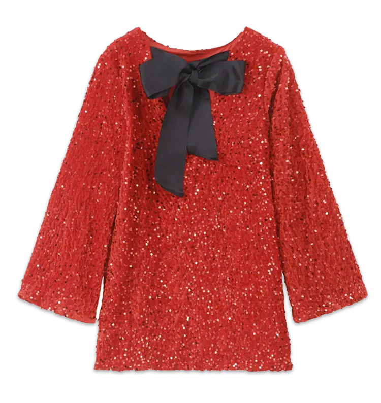 The sequined tie back bow dress viral h&m red