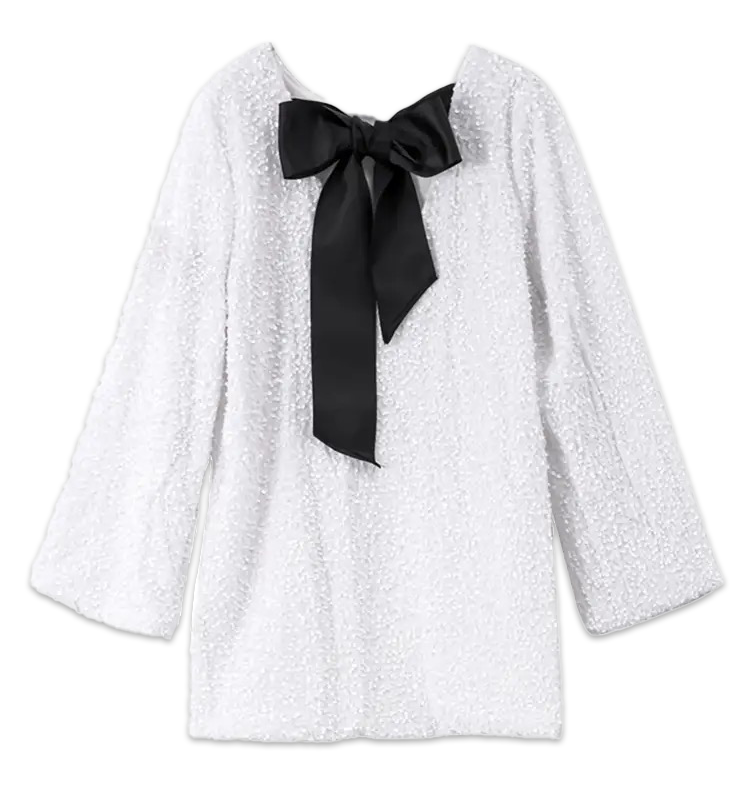The Sequined Bow Dress White / XXL The Sequined Bow Dress White / XXL