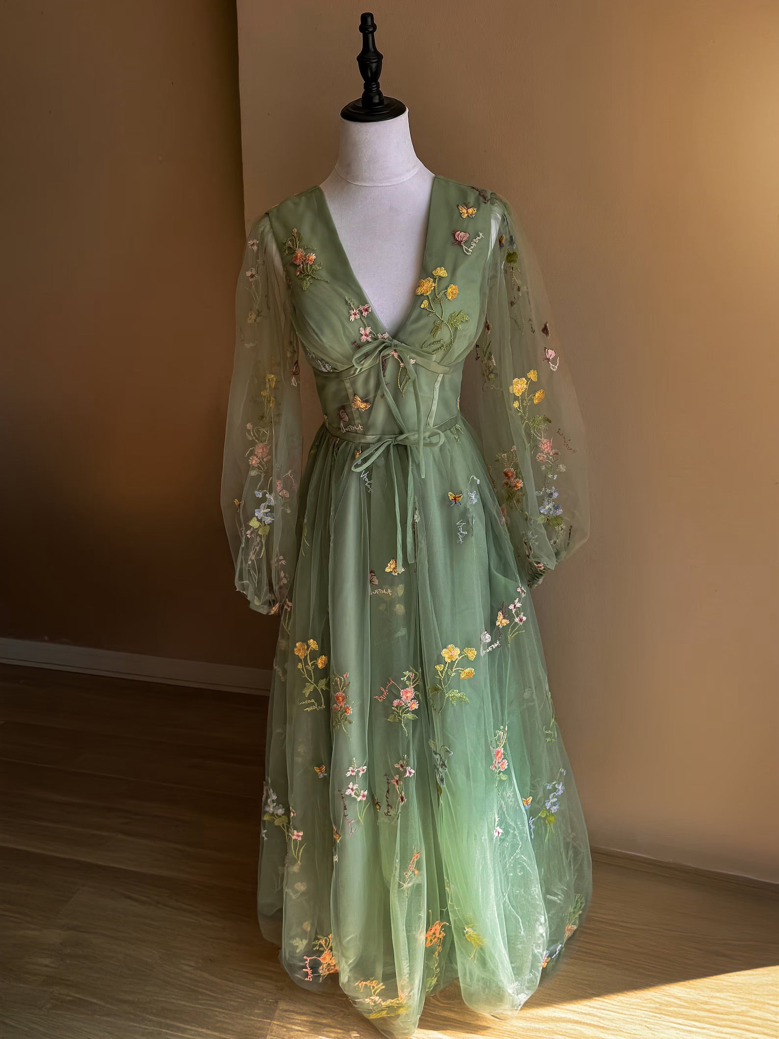 (MADE TO ORDER) Fairycore Green Dress – Mystical Fairy