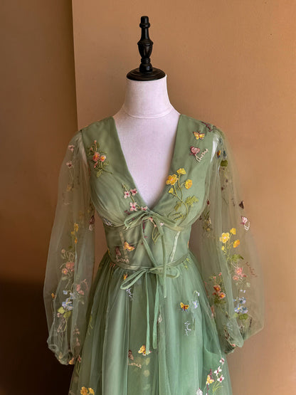 (MADE TO ORDER) Fairycore Green Dress