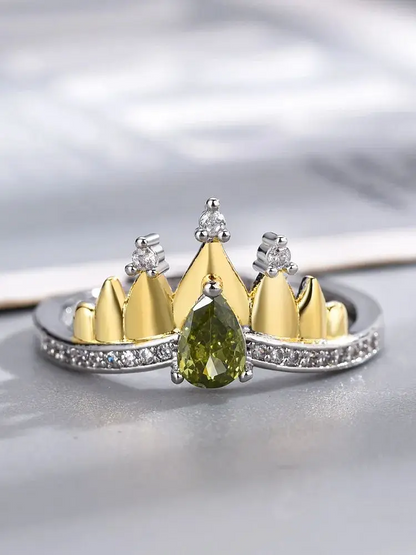 Tiana Princess Crown Ring Mystical Fairy Jewelry Inspired by Nature