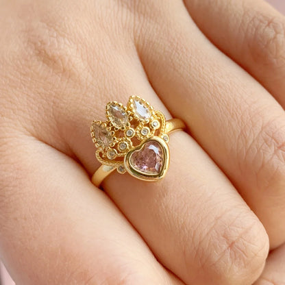 Rapunzel Crown Heart Ring